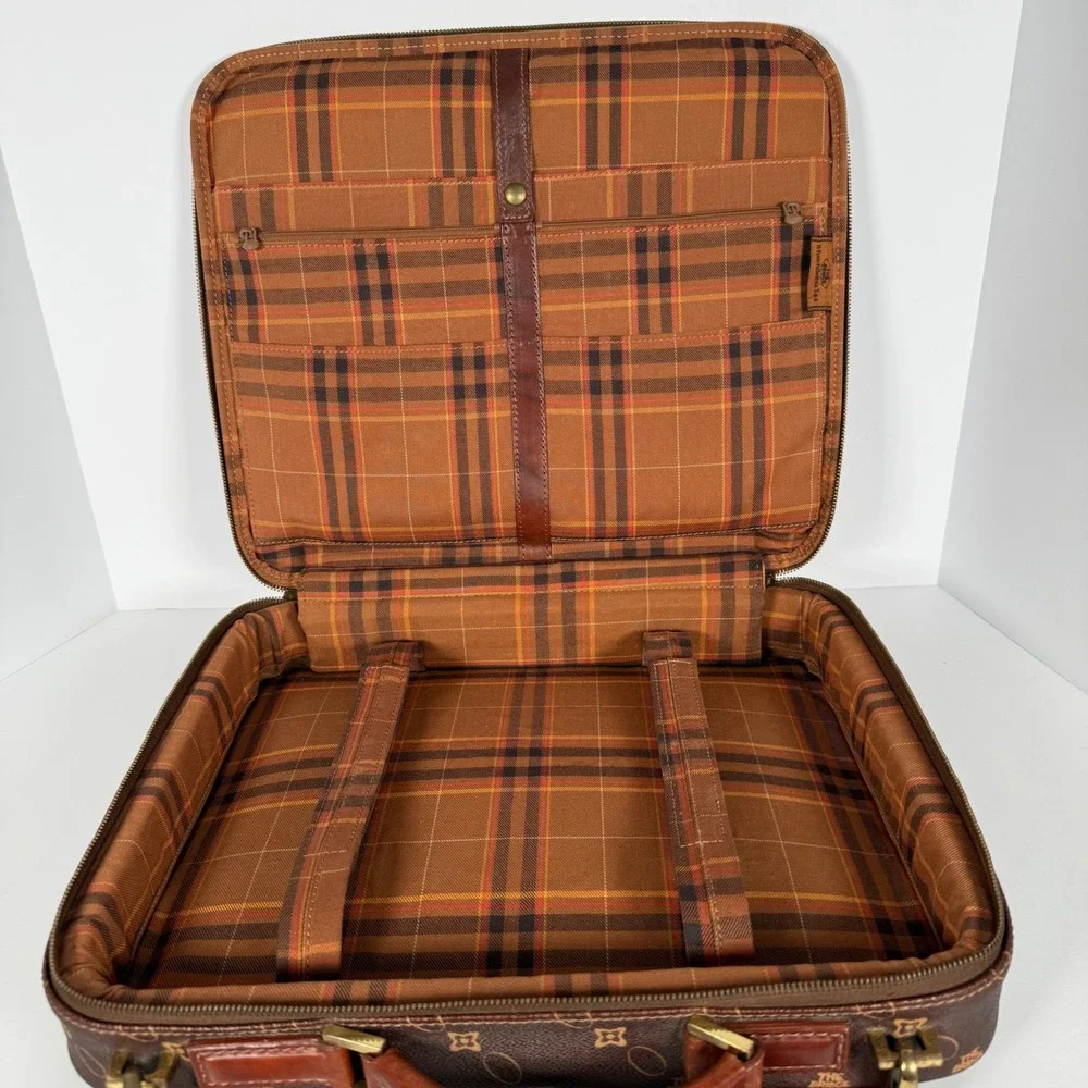 The Bridge Vintage Briefcase Brown Monogram Coated Canvas Messenger Bag